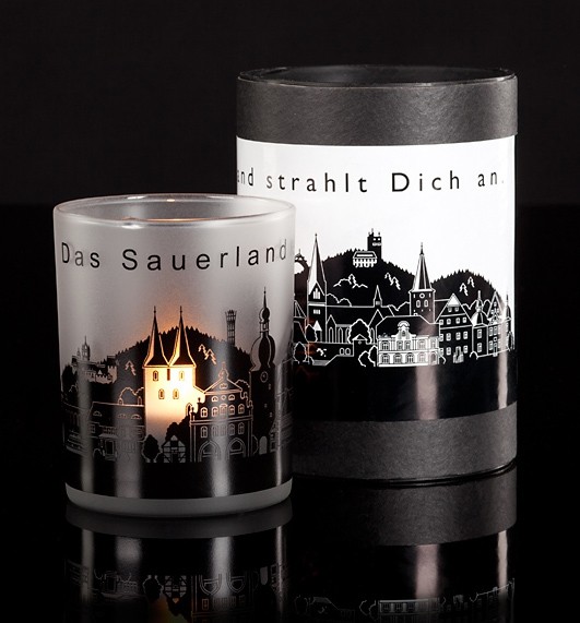 Glaslicht „Das Sauerland strahlt dich an“